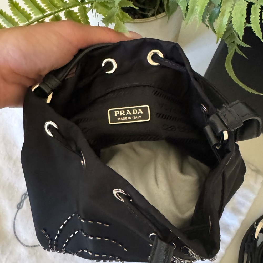 Prada Black Crystal Embellished Shoulder Bag - Picture 3 of 6